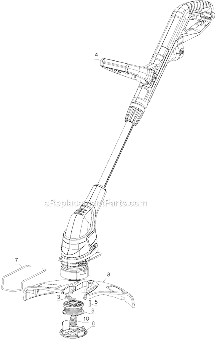 Page A Diagram and Parts List for GH610  Black and Decker Trimmer